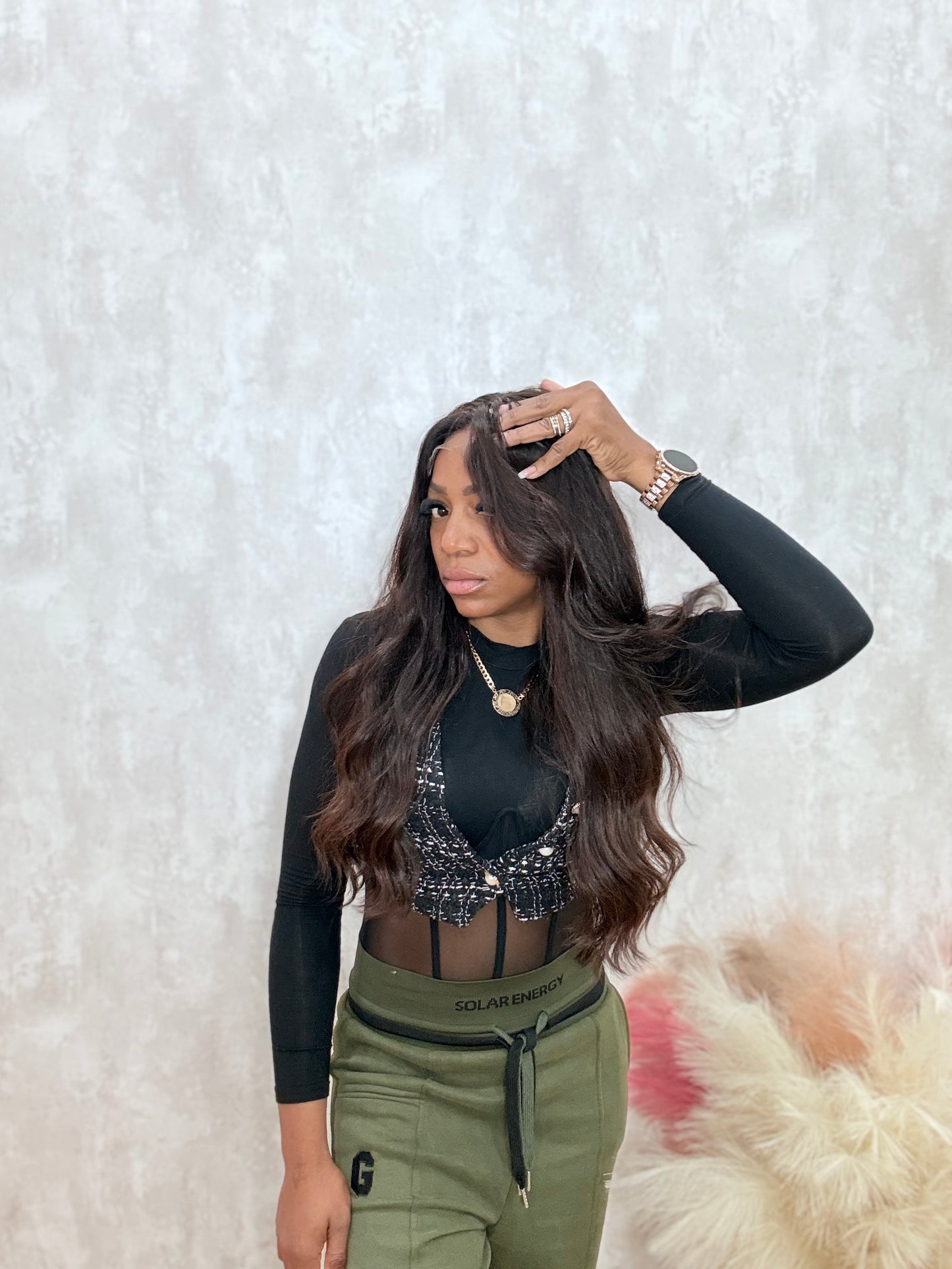 Brawny | Peluca de cabello natural 22” chocolate