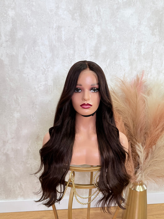 Brawny | Peluca de cabello natural 22” chocolate